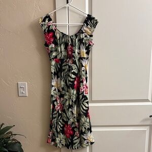 Tropical Floral Midi Dress